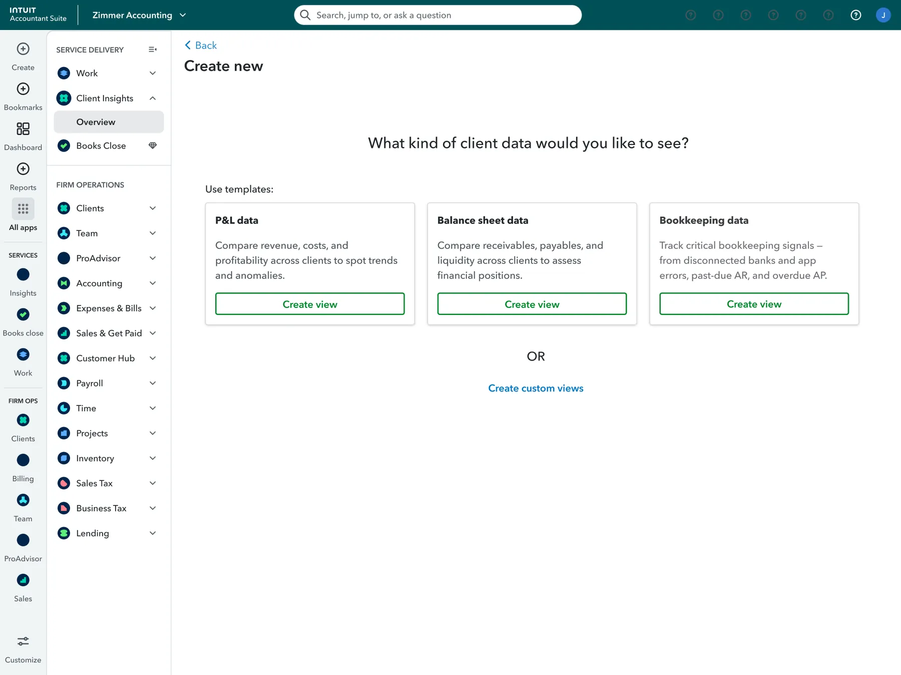 Client Insights — Zero state